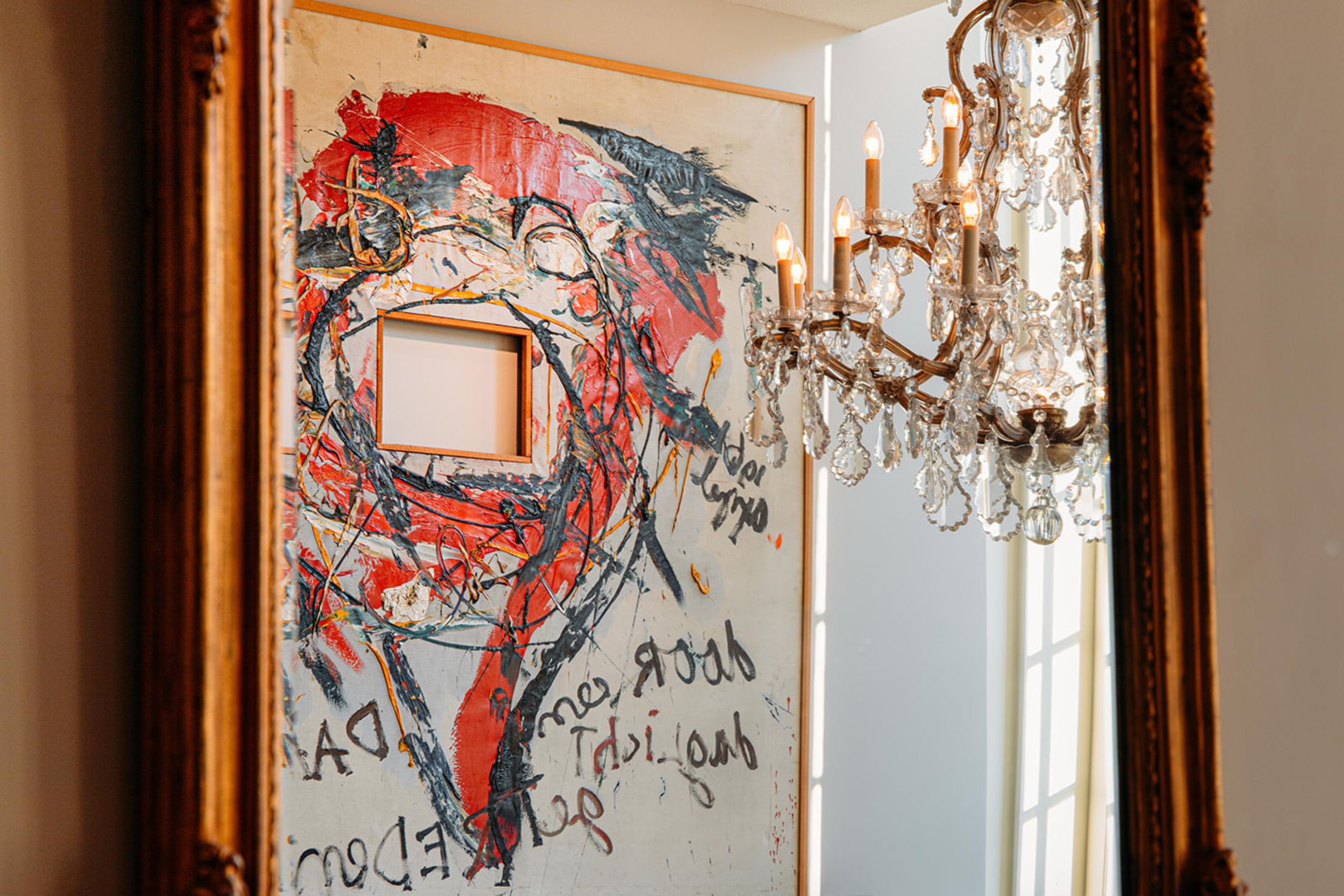 Wolvecamp artwork from the CoBrA movement displayed at the Brasserie Ambassade in Amsterdam