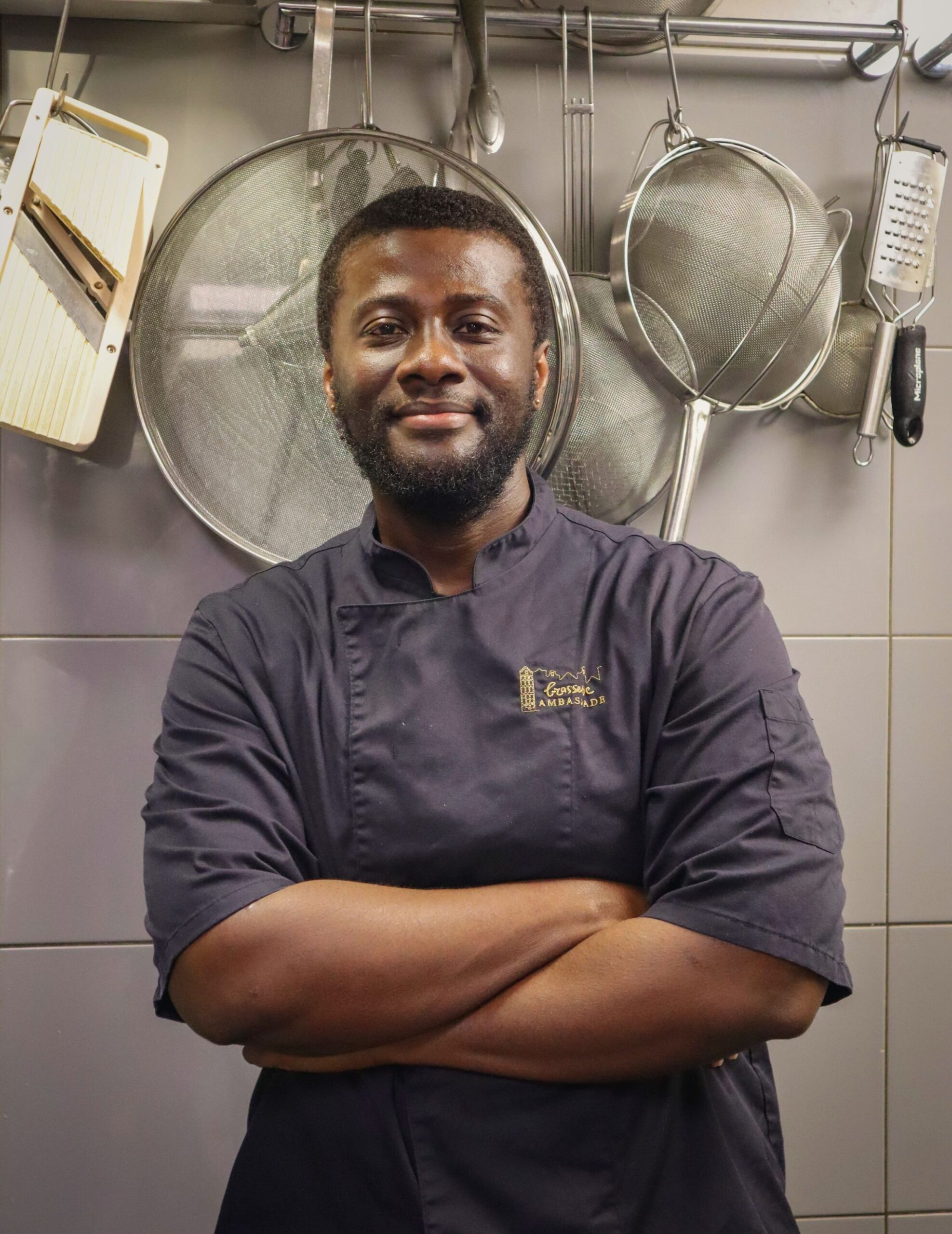 Chef and kitchen staff at Brasserie Ambassade in Amsterdam